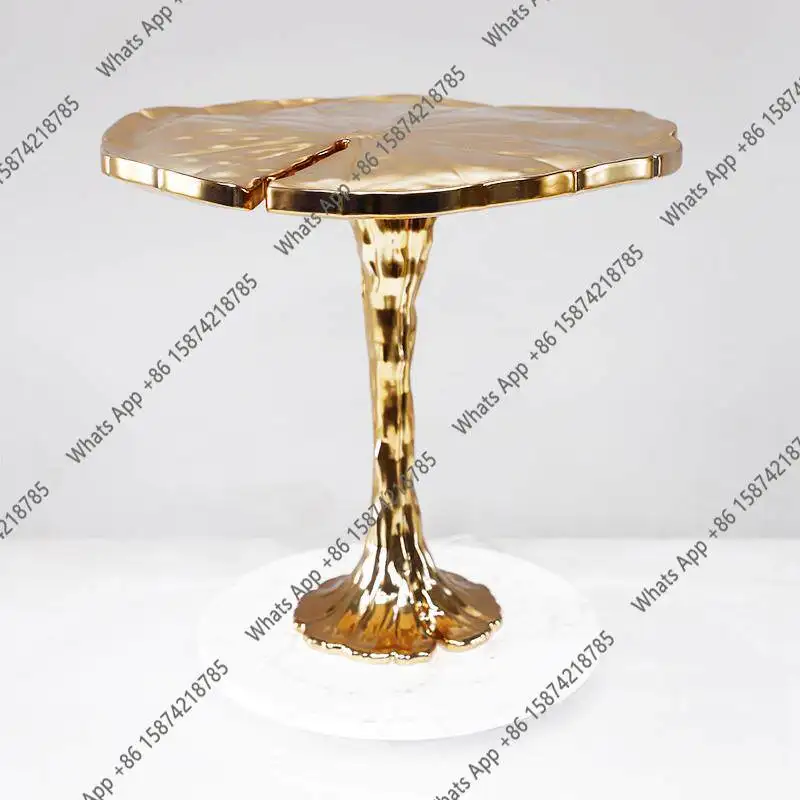 Living room creative cloud coffee table electroplated FRP flower irregular side table coffee table customization
