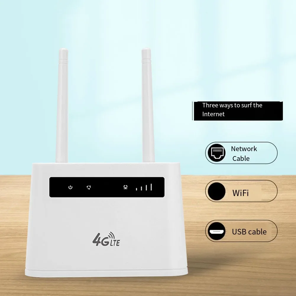 BAJEAL Router 4G CAT4 LTE 150Mbps Wifi nirkabel, Router dengan Slot kartu SIM antena dapat dilepas antena tampilan LCD baru