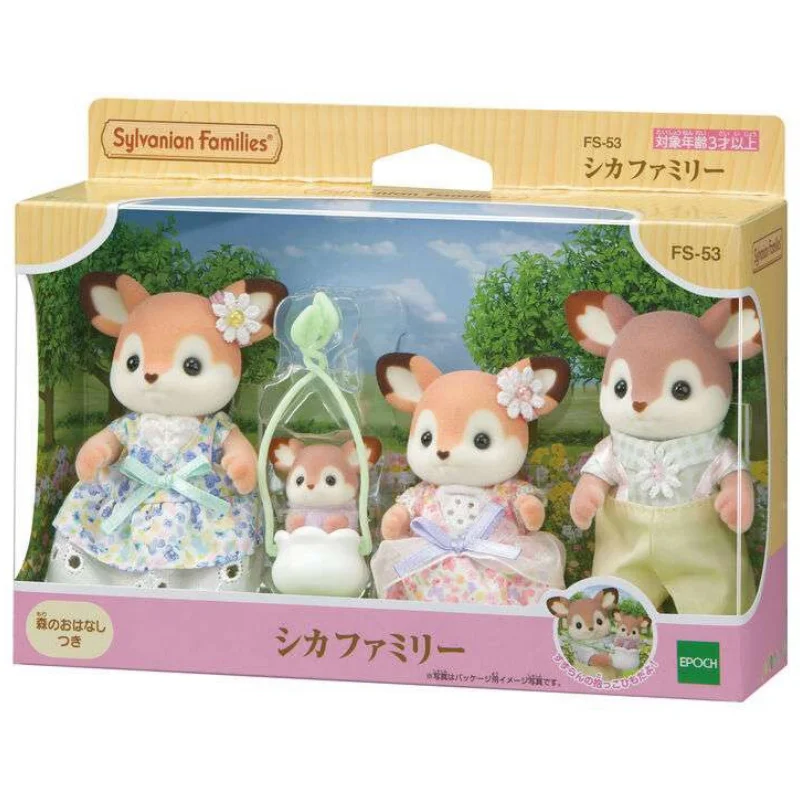 Sylvanian Families Anime Figure Deer Family Kawaii Cute Doll Decoration Pendant Forest Families Room Ornaments Birthday Gift