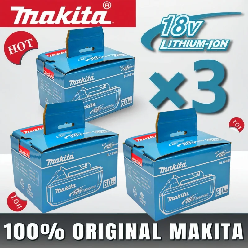 

Makita 18V battery for Makita 18V power tools The 18V Makita BL1860B rechargeable battery can replace BL1850B LXT400