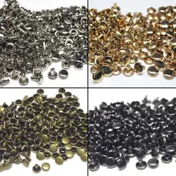 100set rivetti a doppio cappuccio in metallo borchie rivetto rotondo per borsa artigianale in pelle cintura abbigliamento abbigliamento scarpe collare per animali domestici Decor più dimensioni
