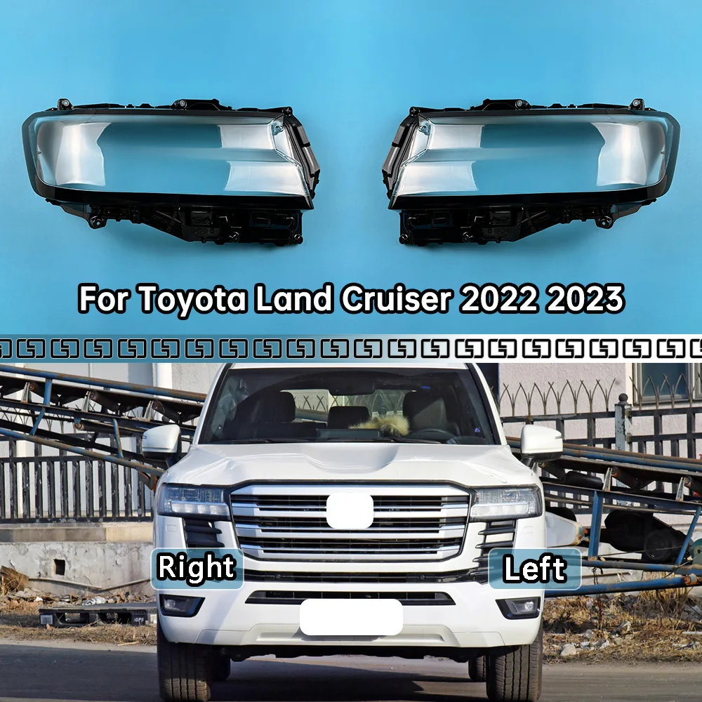 

For Toyota Land Cruiser 2022 2023 Front Headlight Cover Headlamp Lamp Shell Transparent Lampshade Lens Plexiglass