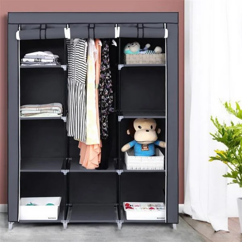 Organisateur de placard Portable 67 pouces, organisateur de rangement de garde-robe avec 10 étagères, espace supplémentaire rapide et facile à assembler