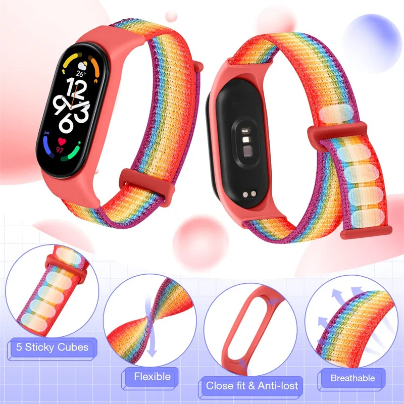 Correa de nailon para xiaomi mi band 6, pulsera, correa de reloj, correa, pulsera Miband, pulsera Sport loop Mi band 7 6 5 4 3