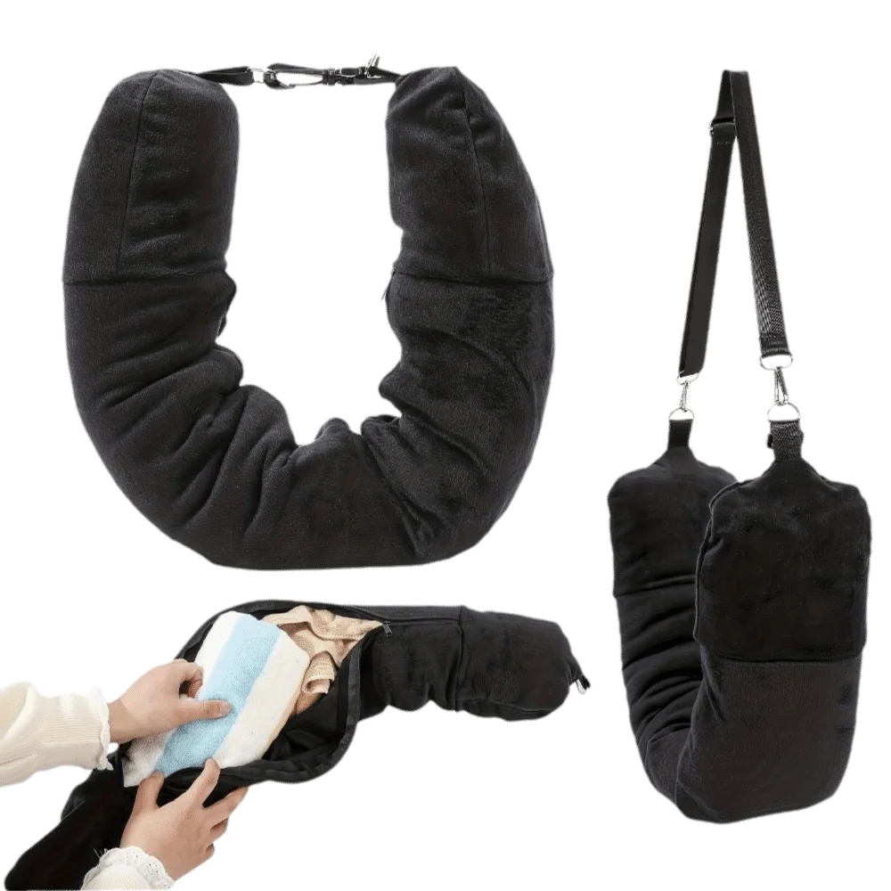 Fillable Design Travel U-Shaped Pillow Foldable Multi-functional U-Shaped Pillowcase Space-Saving Travel Neck Pillow Daily Use