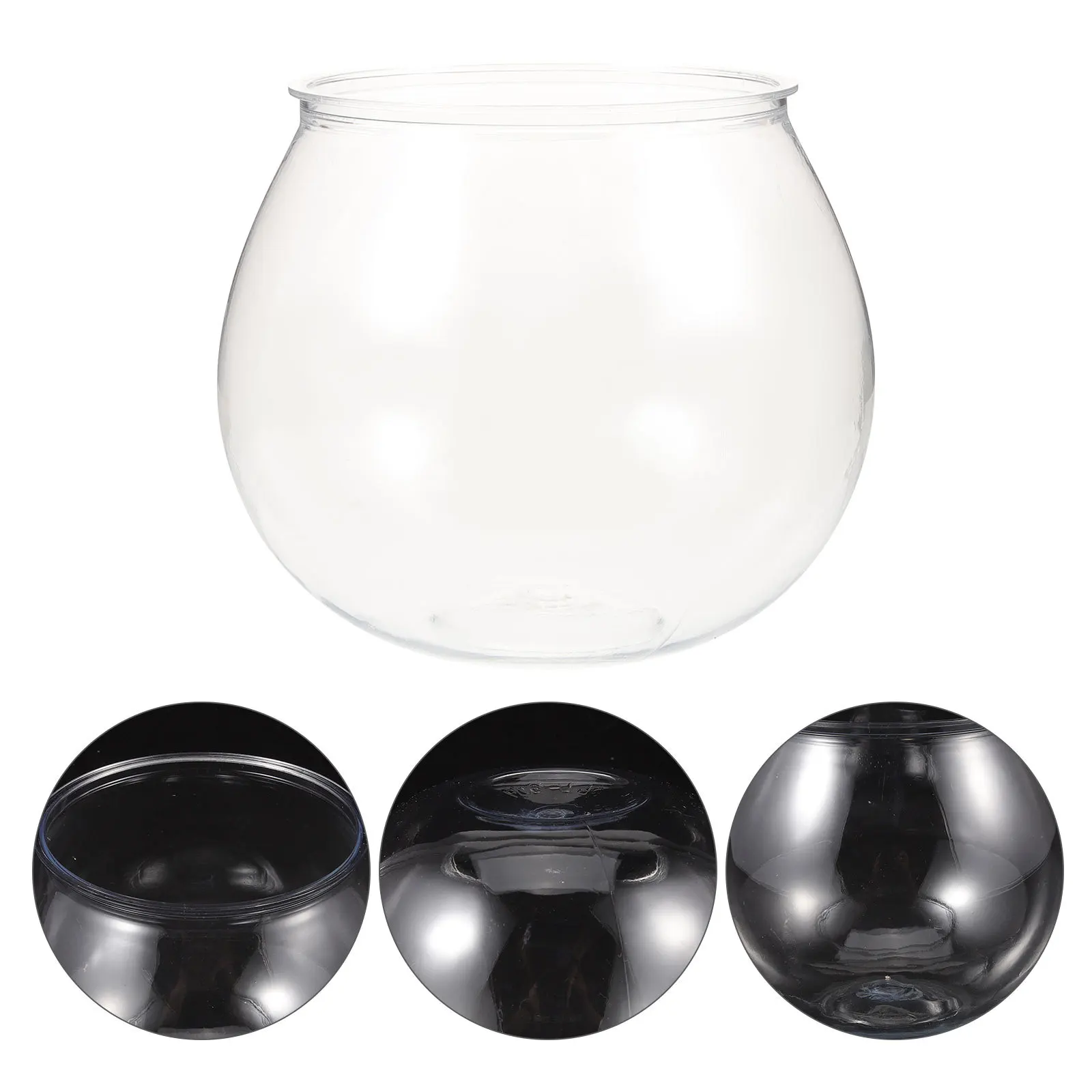 

3Pcs Transparent Desktop Fish Tank Plastic Globe Bowl for Small Fish Goldfish Office Home Aquarium Pet Living Tank