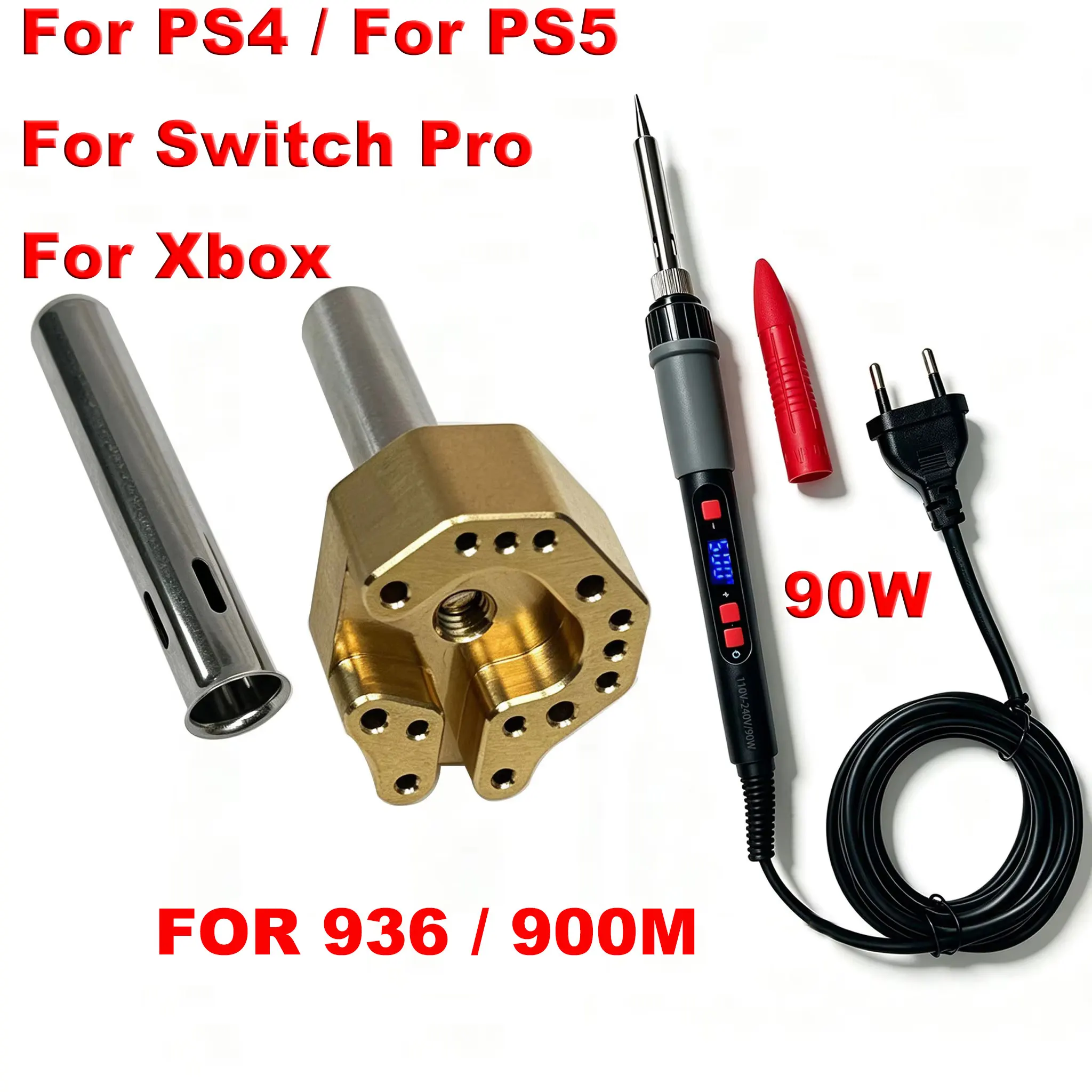 Grzałka do lutowniczej końcówki joysticka, 90 W, z regulacją temperatury, do naprawy i demontażu kontrolerów PS4, PS5, Switch Pro i Xbox.
