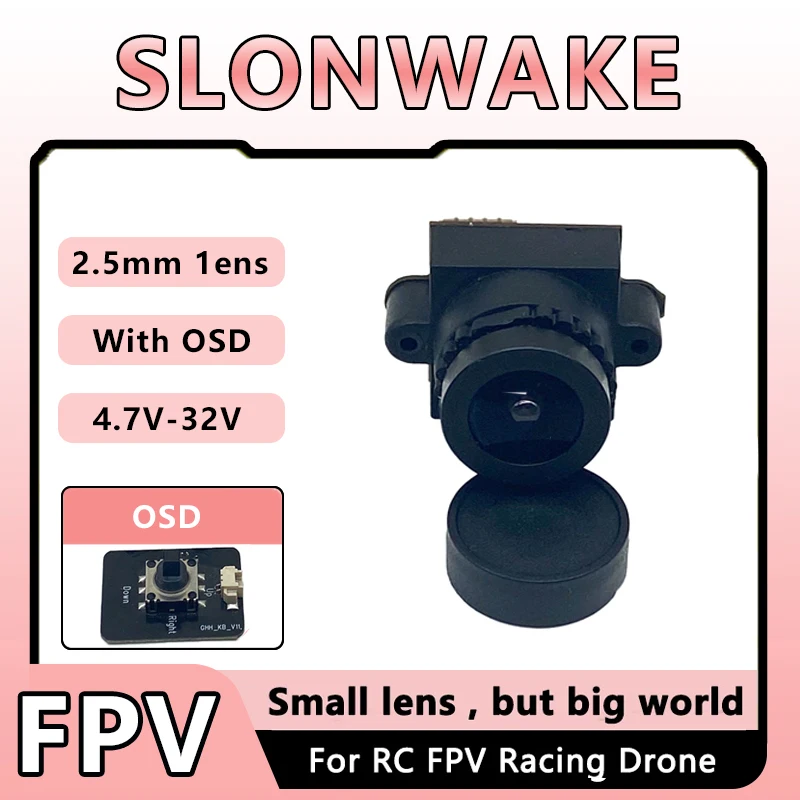 SLONWAKE FPV Camera 1200TVL  4.7-32V  NTSC/PAL Switchable 20mm CVBS for FPV Racing Drone RC Model