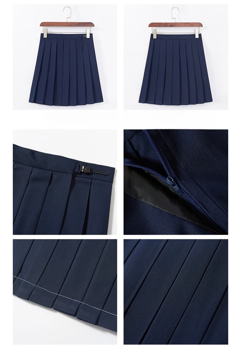 여성용 유니폼 세트 주름치마가 있는 세일러복 미디 스커트 일상복 코스프레 이벤트 테마 파티 및 캐주얼 행사용