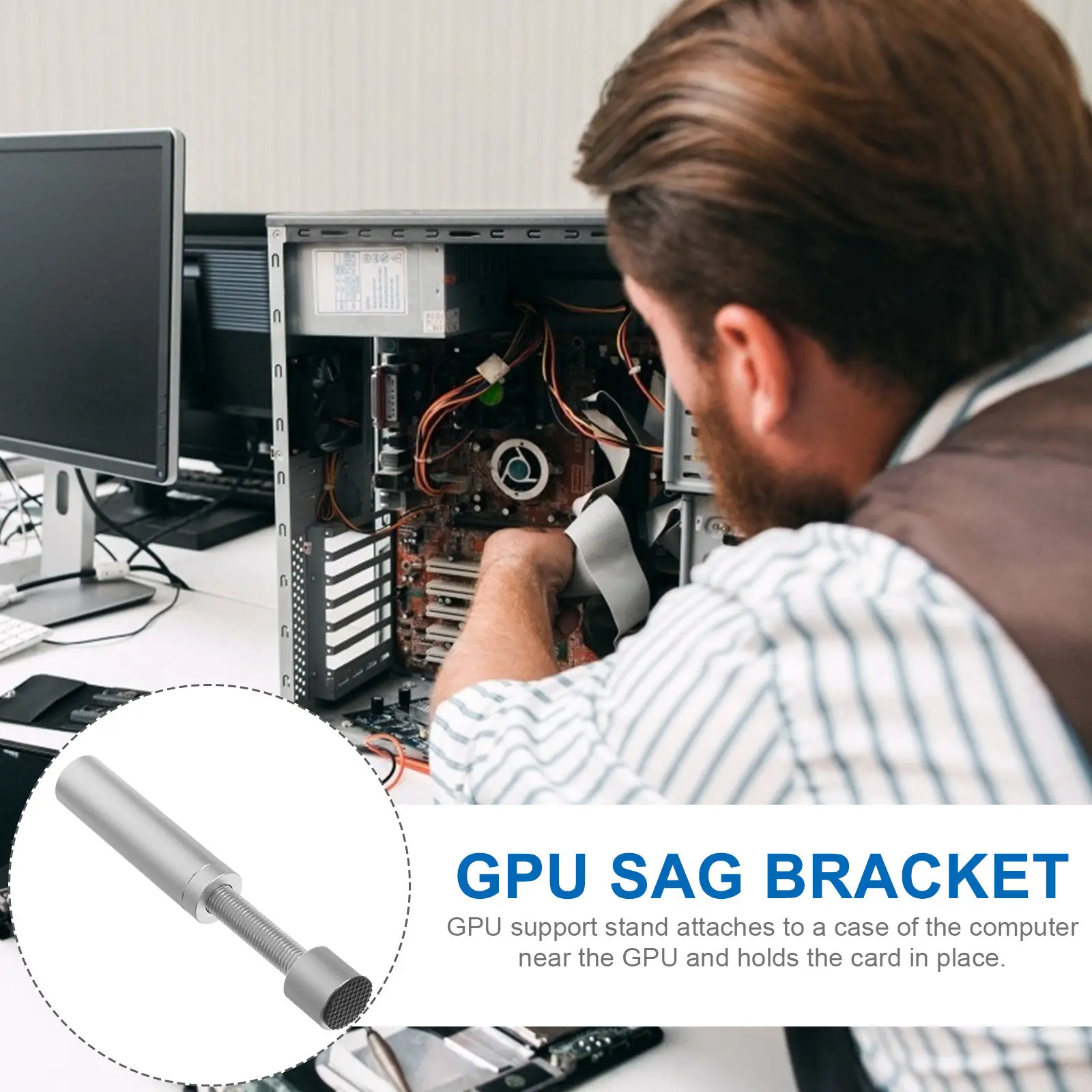 GPU Anti Sag Support Bracket Aluminum Alloy Graphics Card Brace GPU Support Stand Adjustable for Computer Case Stability