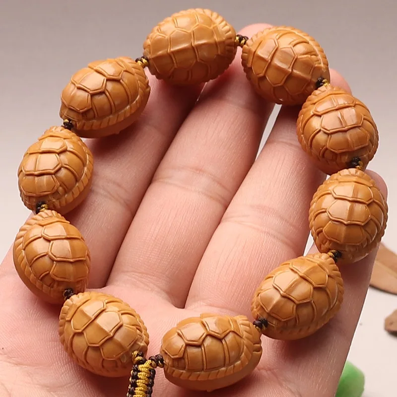 

Nut Hand Carved Guyun Fujia Tianxia Eight Treasures Bracelet Playing Olive Hu Old Materials of Finished