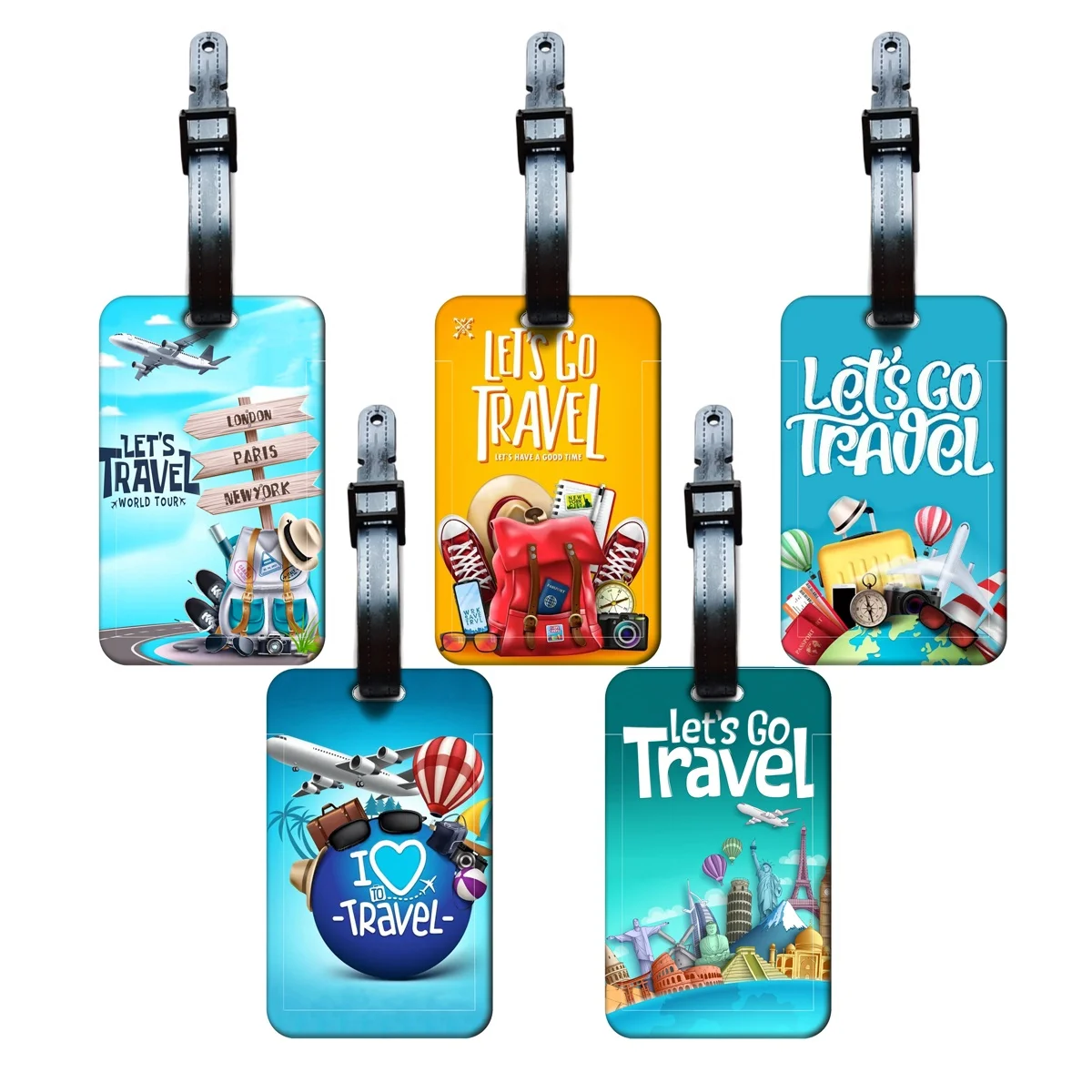 Let's Go Travel Gepäckanhänger aus ABS – Kreativer Koffer-ID-Adresshalter, tragbares Gepäckzubehör