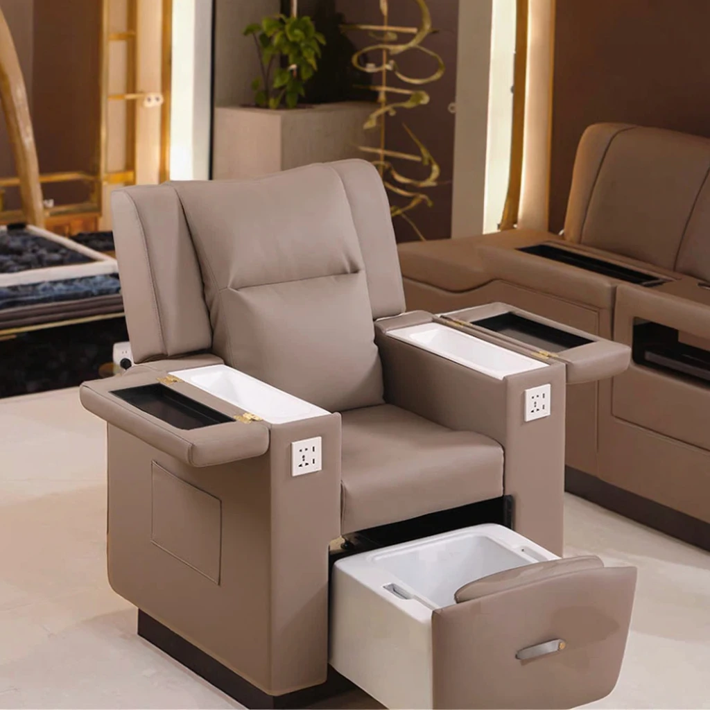 Pedicure Spa Foot Massage Chair With Adjustable Seat & Backrest Glass Material Pipeless Jet System-Wholesale Price