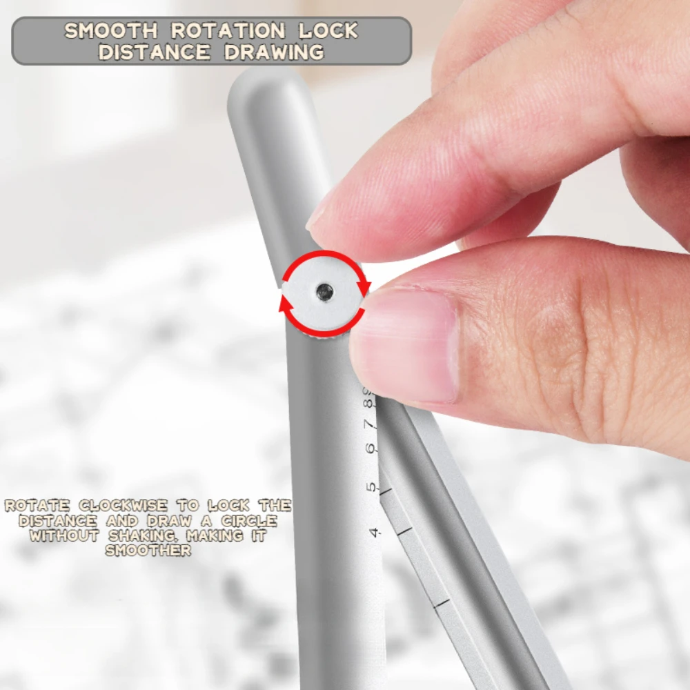 Multifunktionaler geometrischer Kompass aus Metall mit Skala, Digitalanzeige, kreativer stiftförmiger technischer Kompass, Zeichenwerkzeug für Studenten
