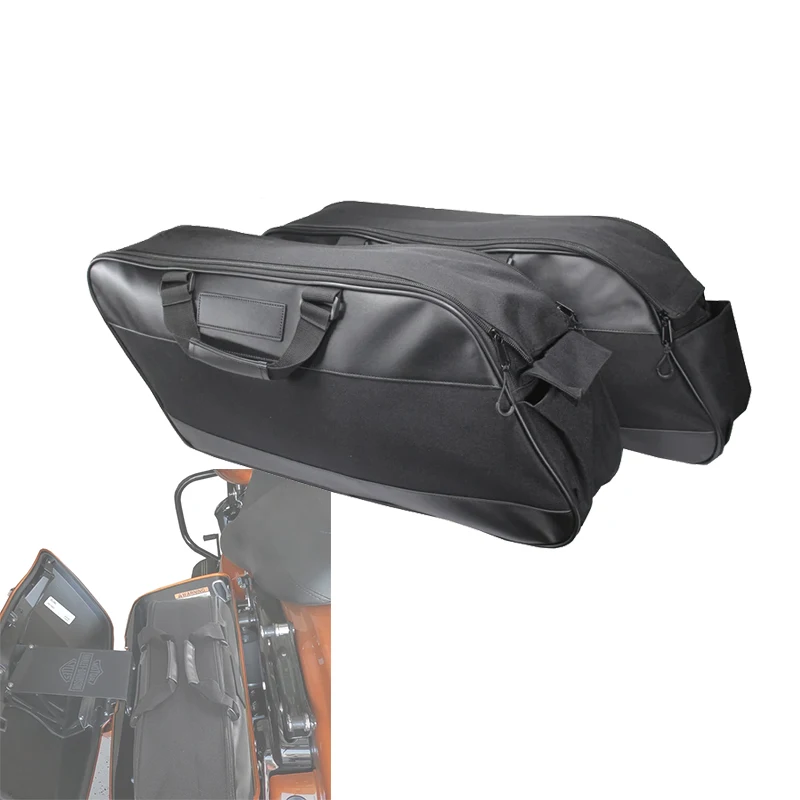 

Черная мотоциклетная седельная сумка, мягкая седельная сумка с подкладкой для багажа для Harley Touring Electra Street Glide Road King 1993-2020