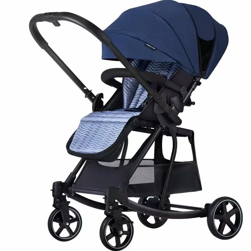 Stroller Can Sit or Lie Down Lightweight Stroller Newborn Baby Two-way Swivel High Landscape Foldable Four-wheeled Baby Stroller