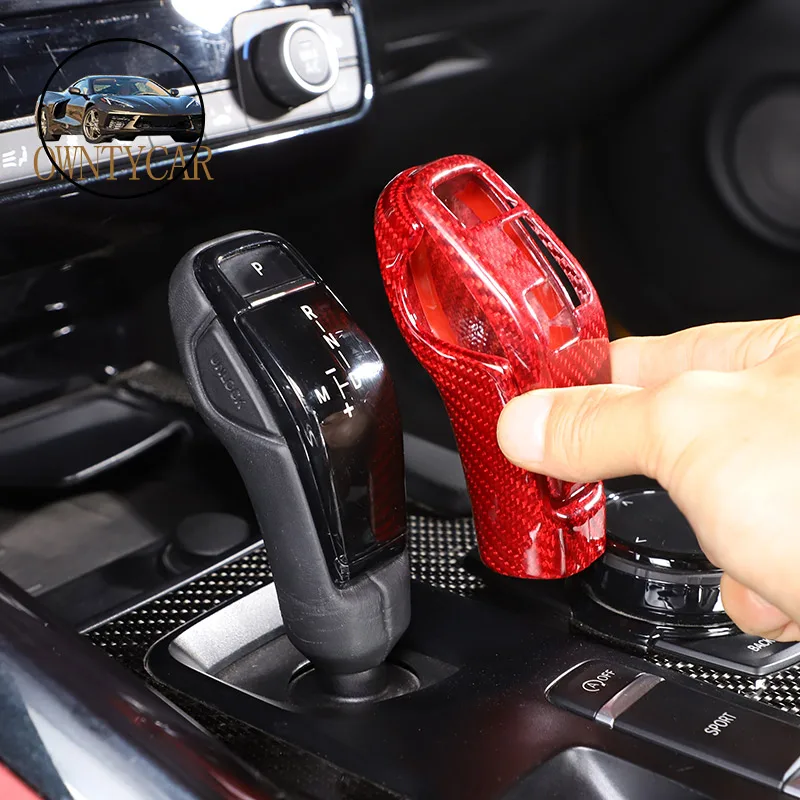 Real Carbon Fiber Car Shift Head Protective Cover Decorative Sticker For Toyota GR Supra A90 2019-2024 Car Interior Accessories