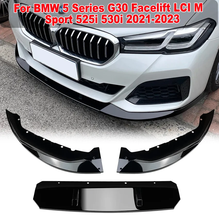 

Front Bumper Lip For BMW 5 Series G30 Facelift LCI M Sport 525i 530i 2021-2023 Car Diffuser Guards Spoiler Splitter Body Kit