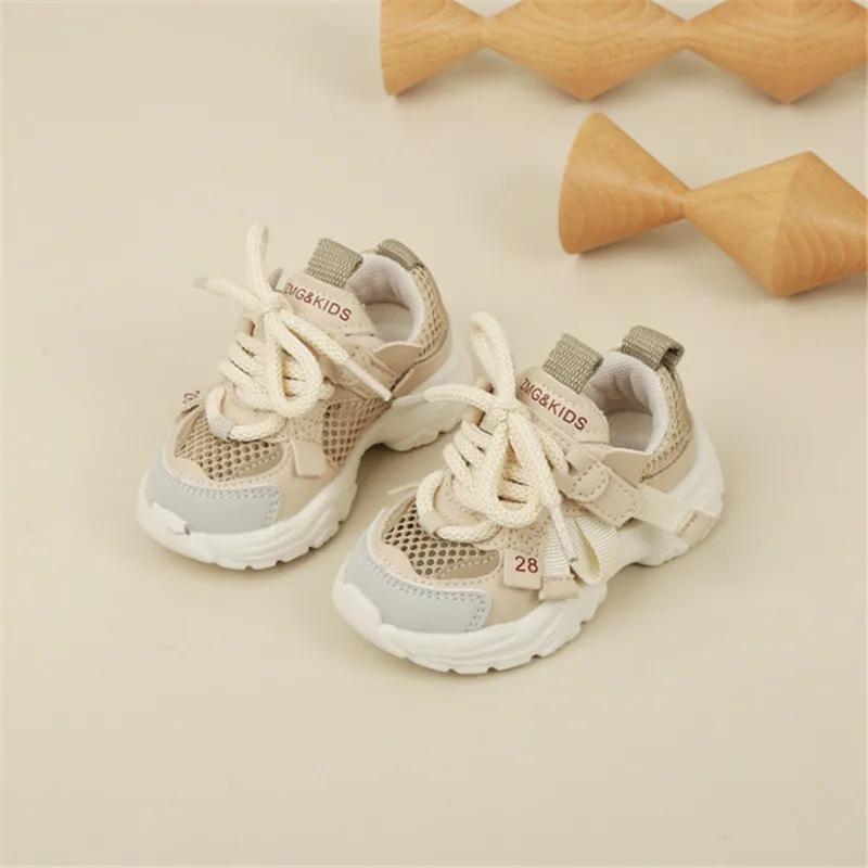 2023 New Summer Baby Shoes Mesh Breathable Kids Sport Shoes Soft Sole Outdoor Tennis Fashion Toddler Girls Sneakers