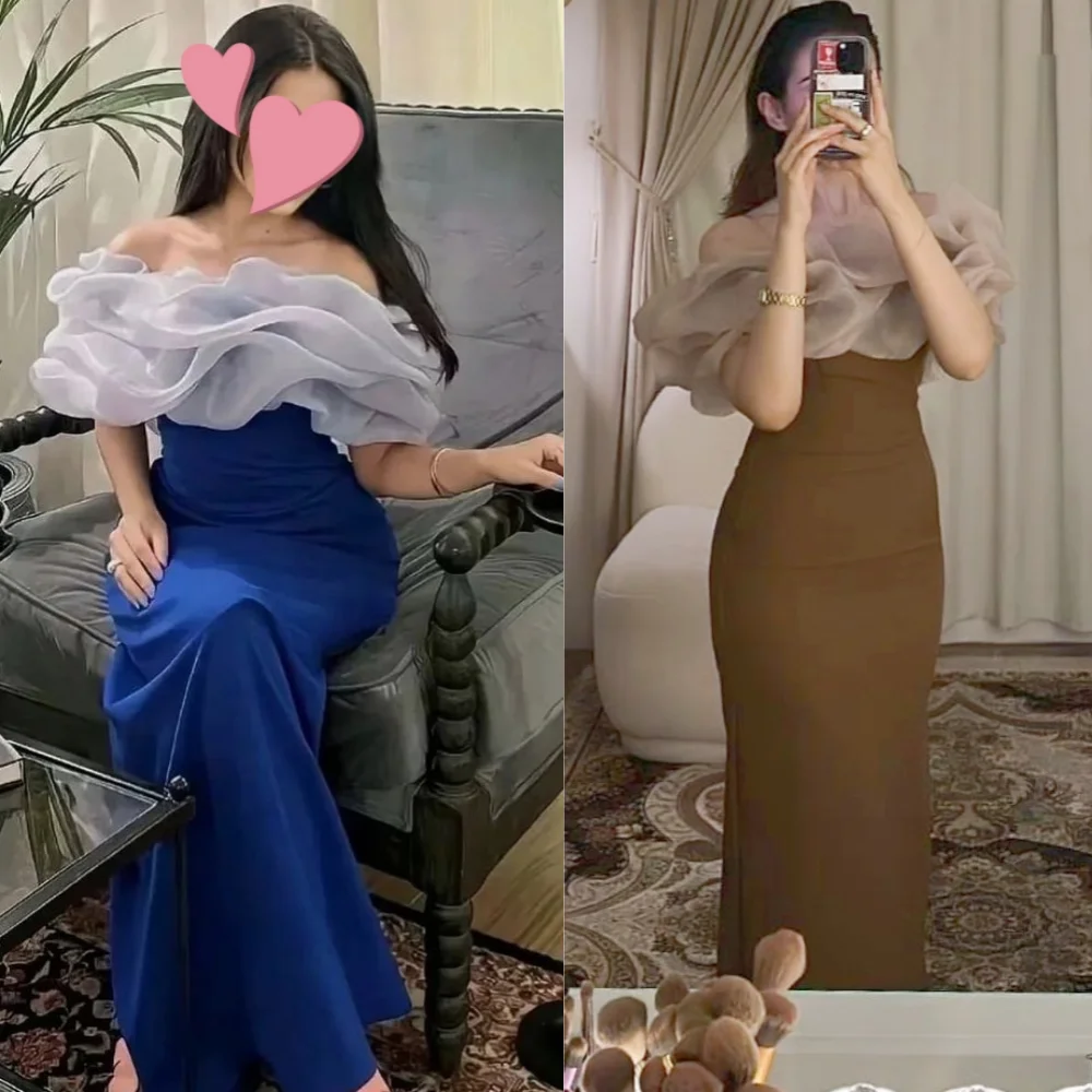 

Jiayigong Jersey Pleat Wedding Party A-line Off-the-shoulder Bespoke Occasion Gown Midi Dresses Saudi Arabia