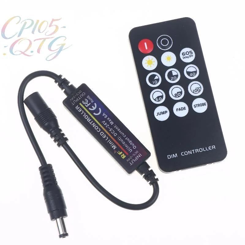

1 Set Mini RF Wireless 14Keys 2.4G Remote Control DC12V LED Dimmer 24V 5V 6A For 2835 5050 Single Color LED Strip Lights Dimmer