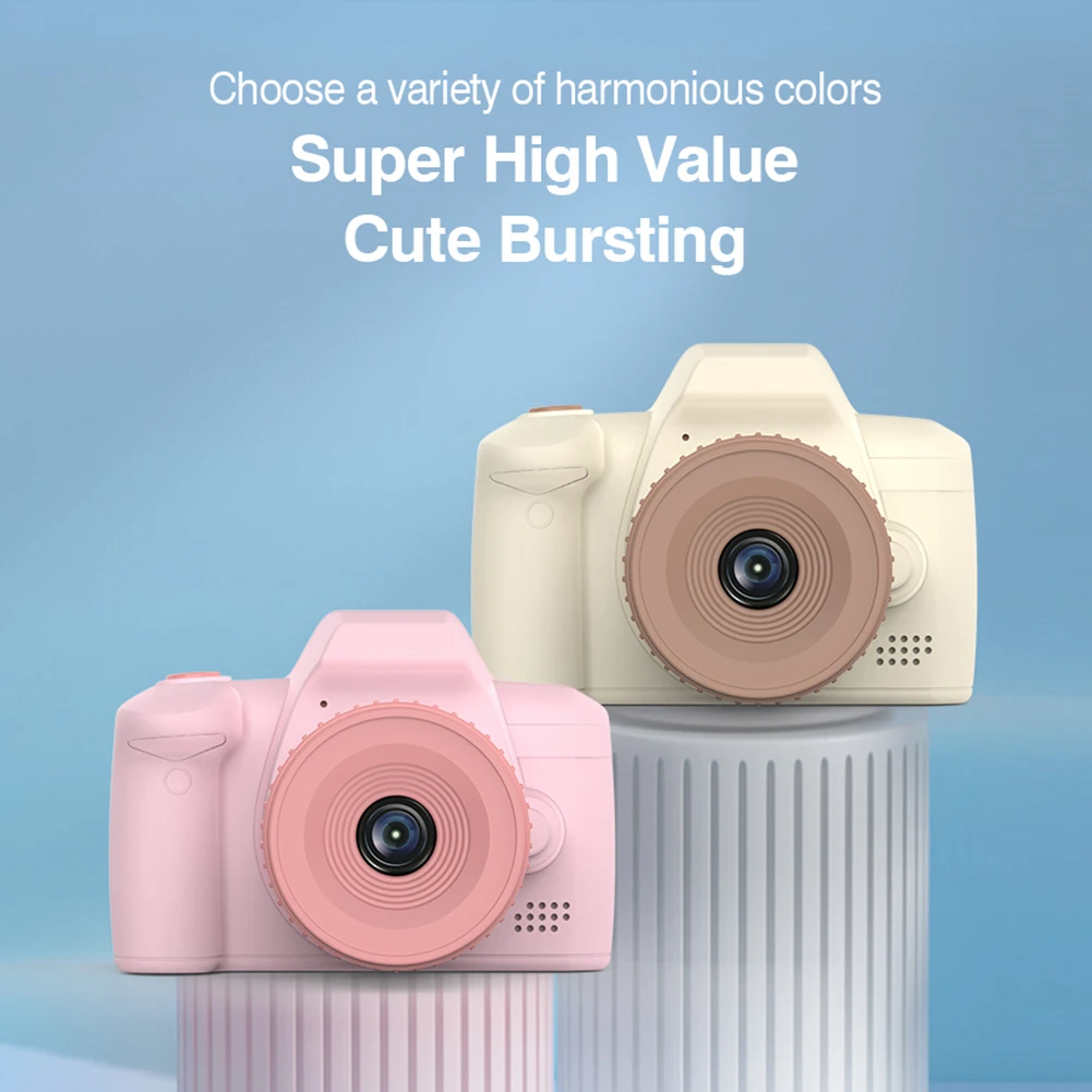 New Long Lens Camera Cartoon Kids Selfie Camera HD Kids Digital Video Cameras Toys 4000W Pixels Children Video Recorder Kid Gift