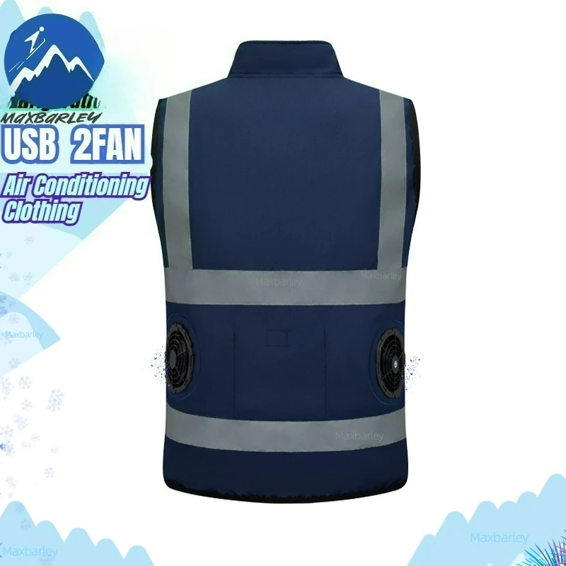 

Men Refrigeration Vest Summer Air Conditioning Clothing Fan Cooling Jacket USB Charging Cooling Sport Man Work Sleeveless Coat