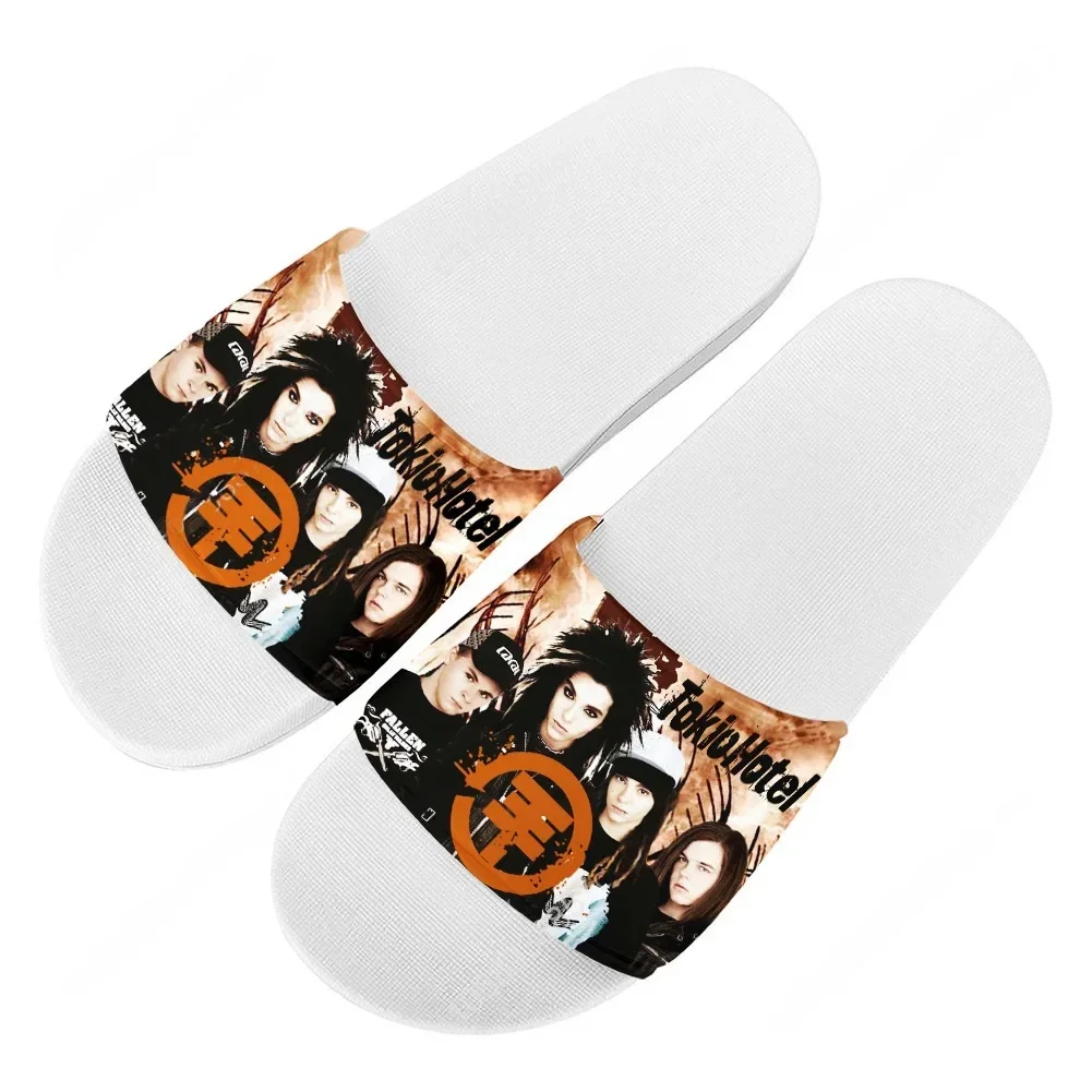 

Тапочки Tokio Hotel Rock Band, домашняя обувь для мужчин и женщин, летние тапочки в стиле ретро, уличные сандалии в стиле хип-хоп для дома и улицы, для бассейна