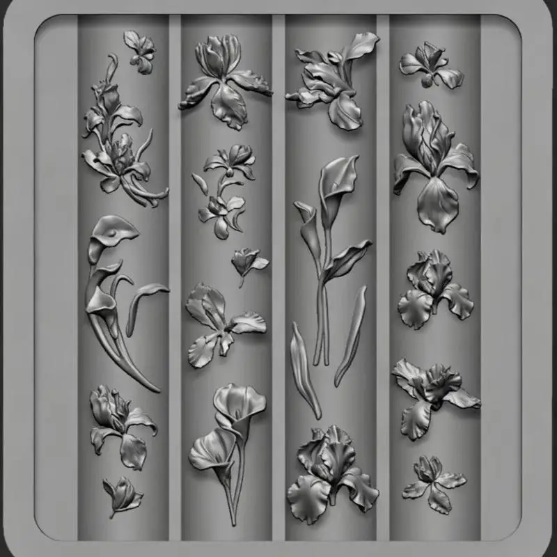3D Flower Relief Nail Art Mold Transparent Easy to Demold DIY Manicure Decor Tool for Home Salon 1Pcs