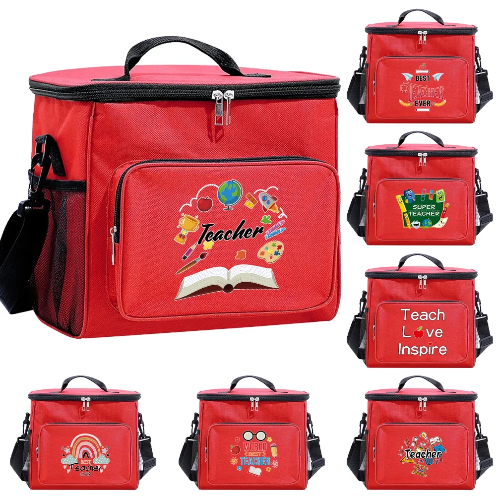 Lunch Bag Cooler Organizer Fall Thermo Handtasche wasserdicht Outdoor-Reise Schulter Lunchbox für Männer und Frauen Lehrer Muster