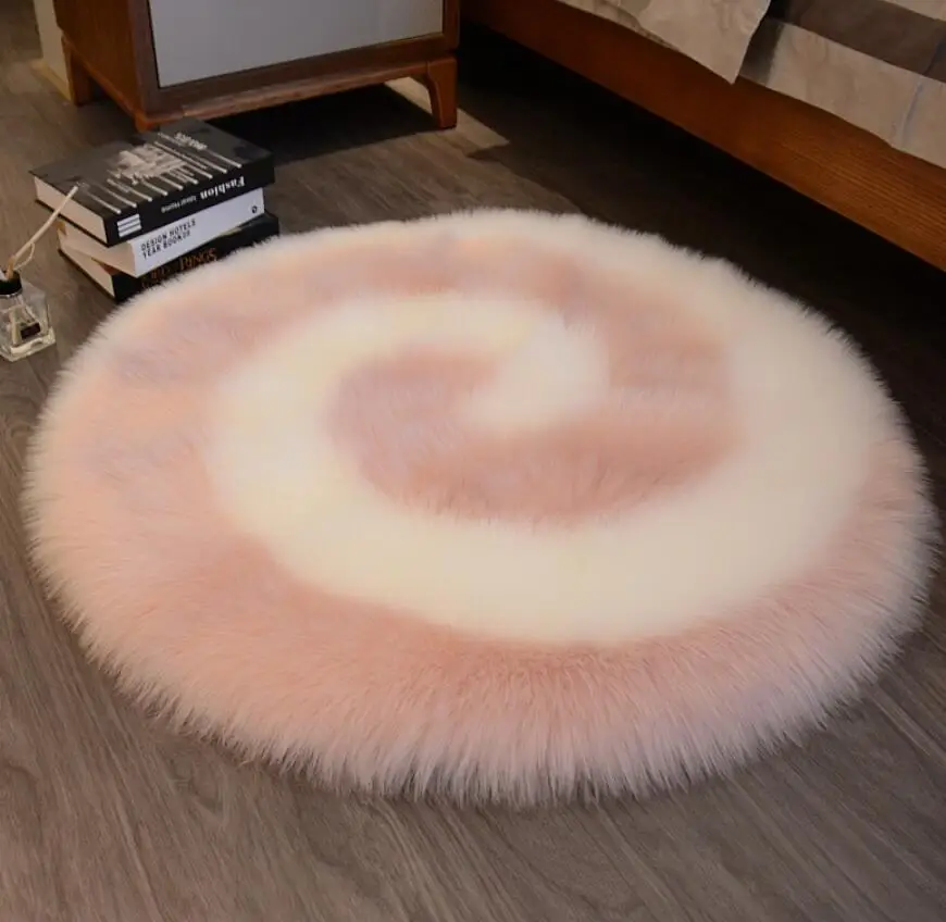Plush Soft Sheepskin Bedroom Carpet Imitation Wool Pad Long Hair Bedside Mat Sofa Cushion Colorful Rugs Red Living Room Fur Rug