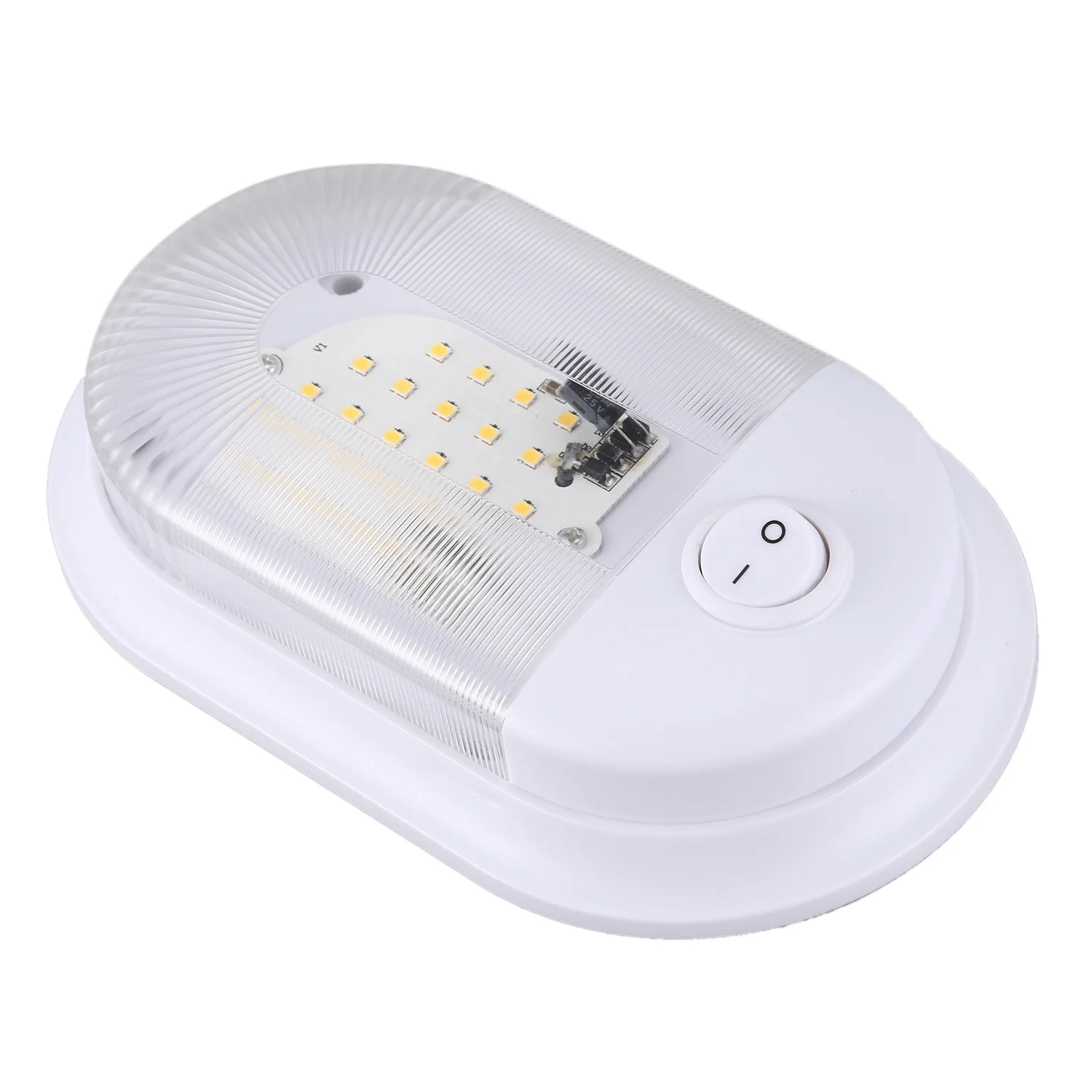 12 В/24 В, светодиодный потолочный светильник для трейлера, домашнее освещение для трейлера, с переключателем, одиночный Купол (Теплый