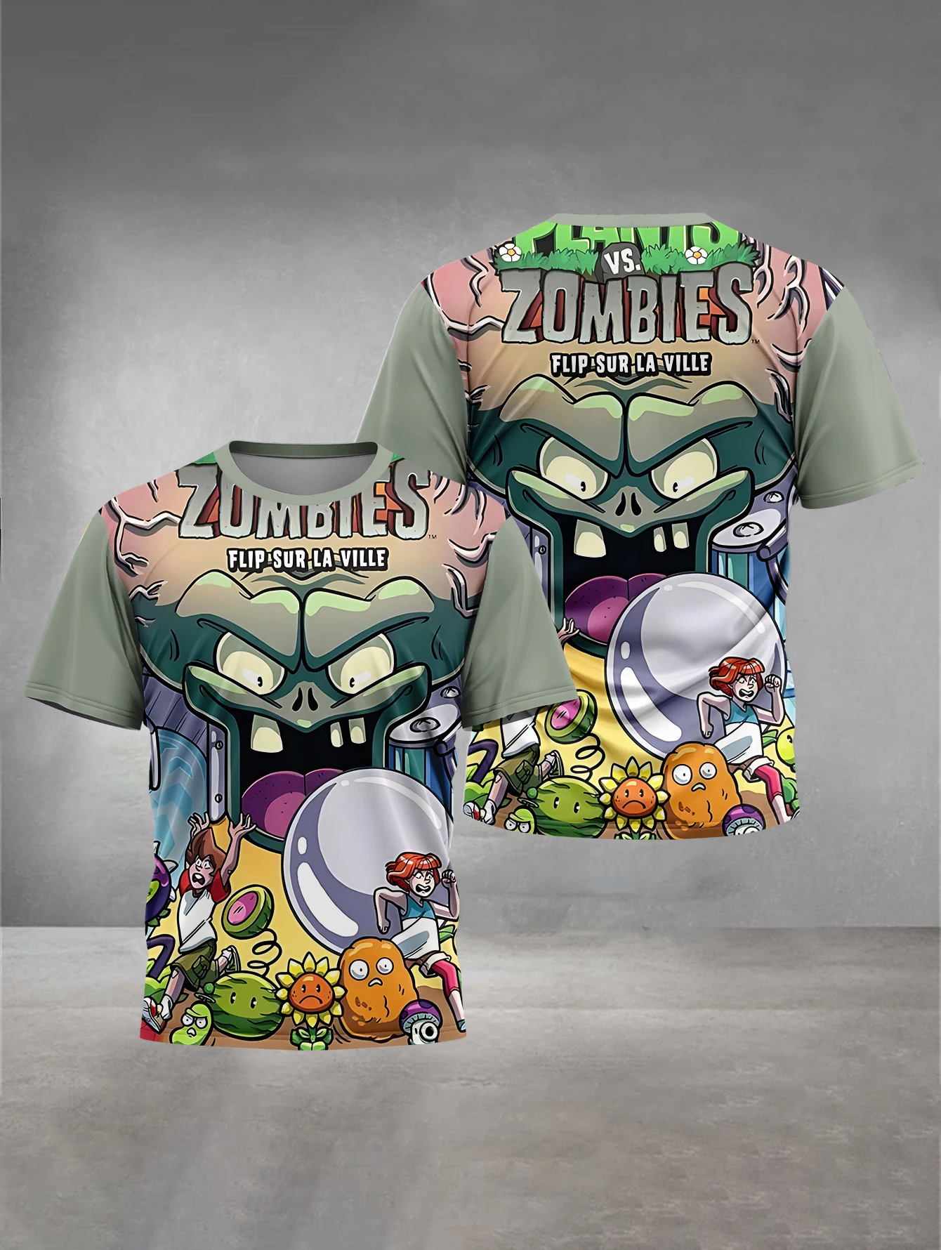 ثلاثية الأبعاد طباعة الساخن لعبة النباتات مقابل الكسالى ملابس الطفل 3 إلى 14 سنة الذكور الملابس في الهواء الطلق للأطفال صبي فتاة الطفل تي شيرت