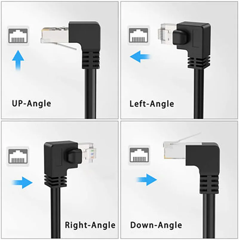 CAT6 이더넷 연장 케이블, 잭 차폐 LAN 네트워크 점퍼, 라우터, 모뎀, TV, PC용 금도금 플러그 포함, 6 RJ45 플러그