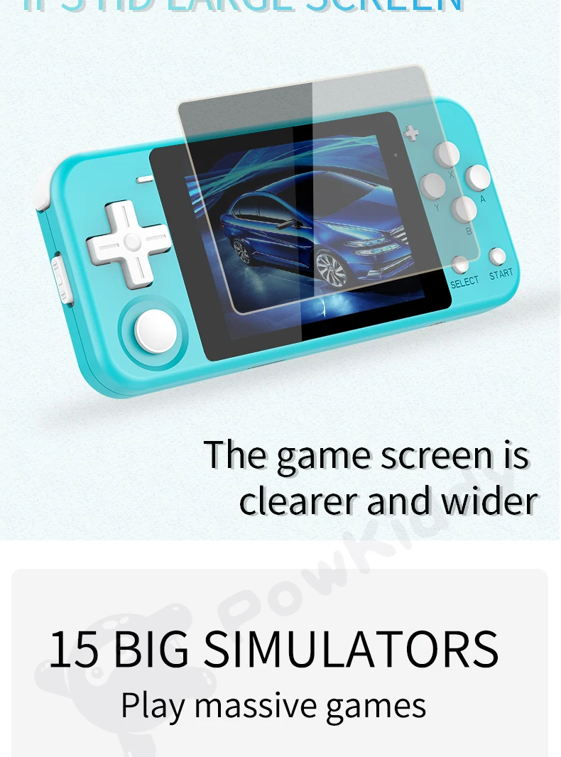 Powkiddy 휴대용 게임 콘솔, IPS 스크린, 오픈 소스 레트로 비디오 게임 플레이어, FC 포켓 미니 게임 콘솔, 어린이 선물 상자, Q90