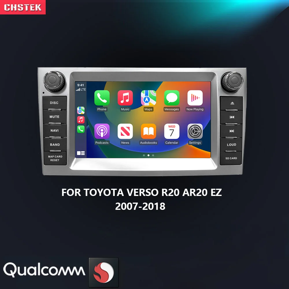 CHSTEK Multimedia Player For Toyota Verso R20 EZ AR20 2007-2018 Car Radio Android 13 Carplay GPS WIFI 4G DSP Bluetooth Head Unit