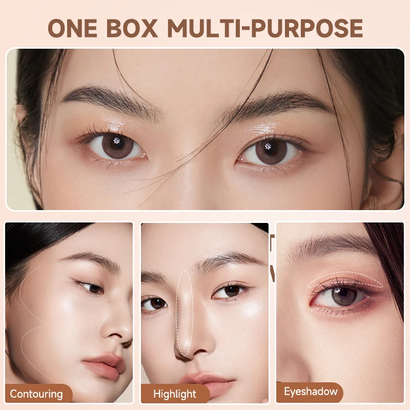 3가지 색상 눈썹 파우더 팔레트 - 매트, 번짐 없는 오래 지속되는 메이크업, 방수 오래 지속되는, 자연스러운 3D 눈썹 룩