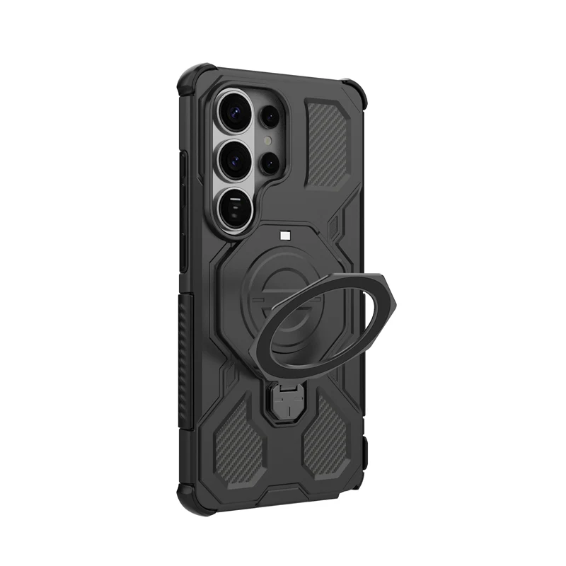 حافظة هاتف بحامل معدني لهاتف سامسونج جالاكسي S26 الترا حافظة حديد مغناطيسية لهاتف جالاكسي S26 بلس غطاء خلفي تشوهول فوندا