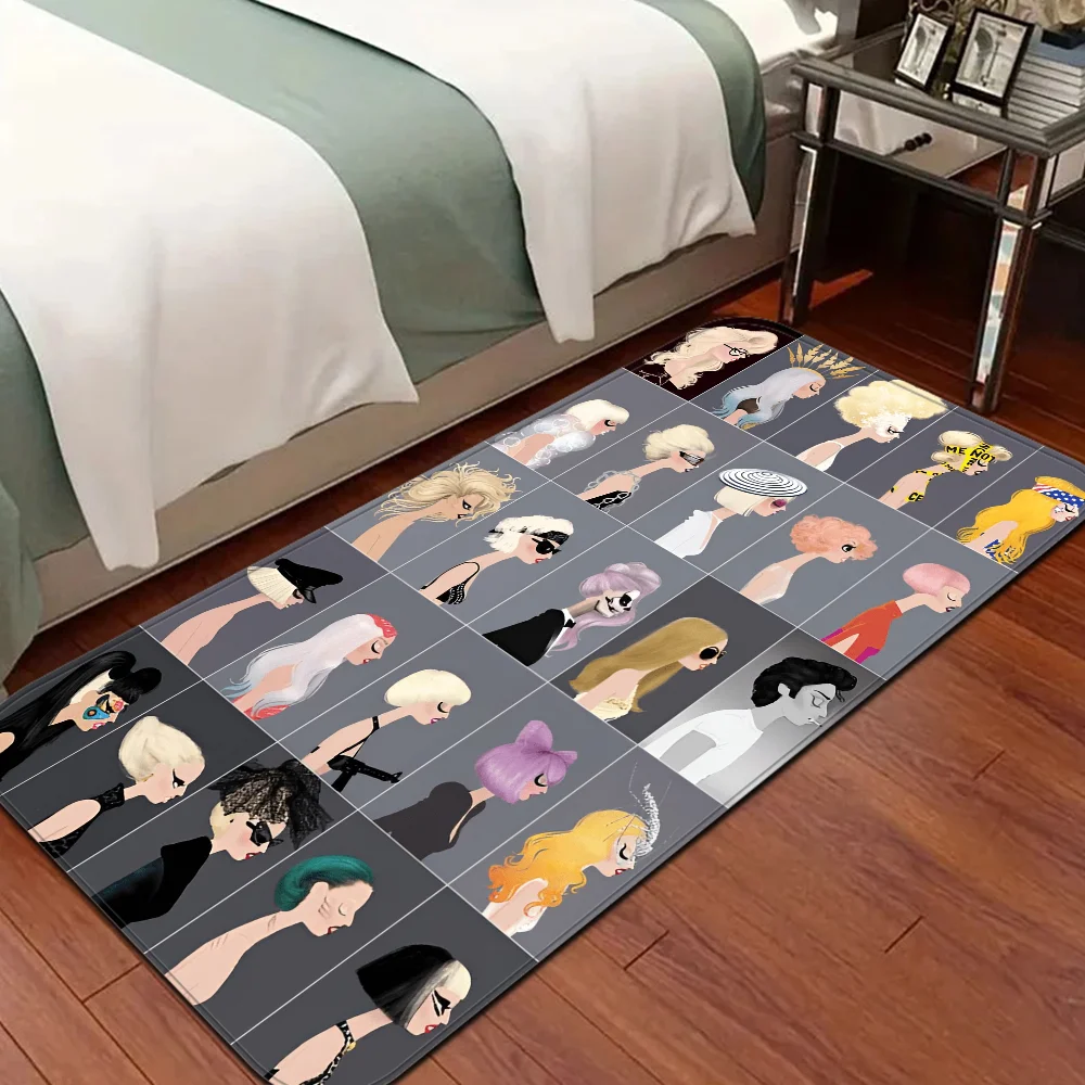 Singer L-Lady Gaga Floor Mat Anti-slip Absorb Water Long Strip Cushion Bedroon Mat Alfombra