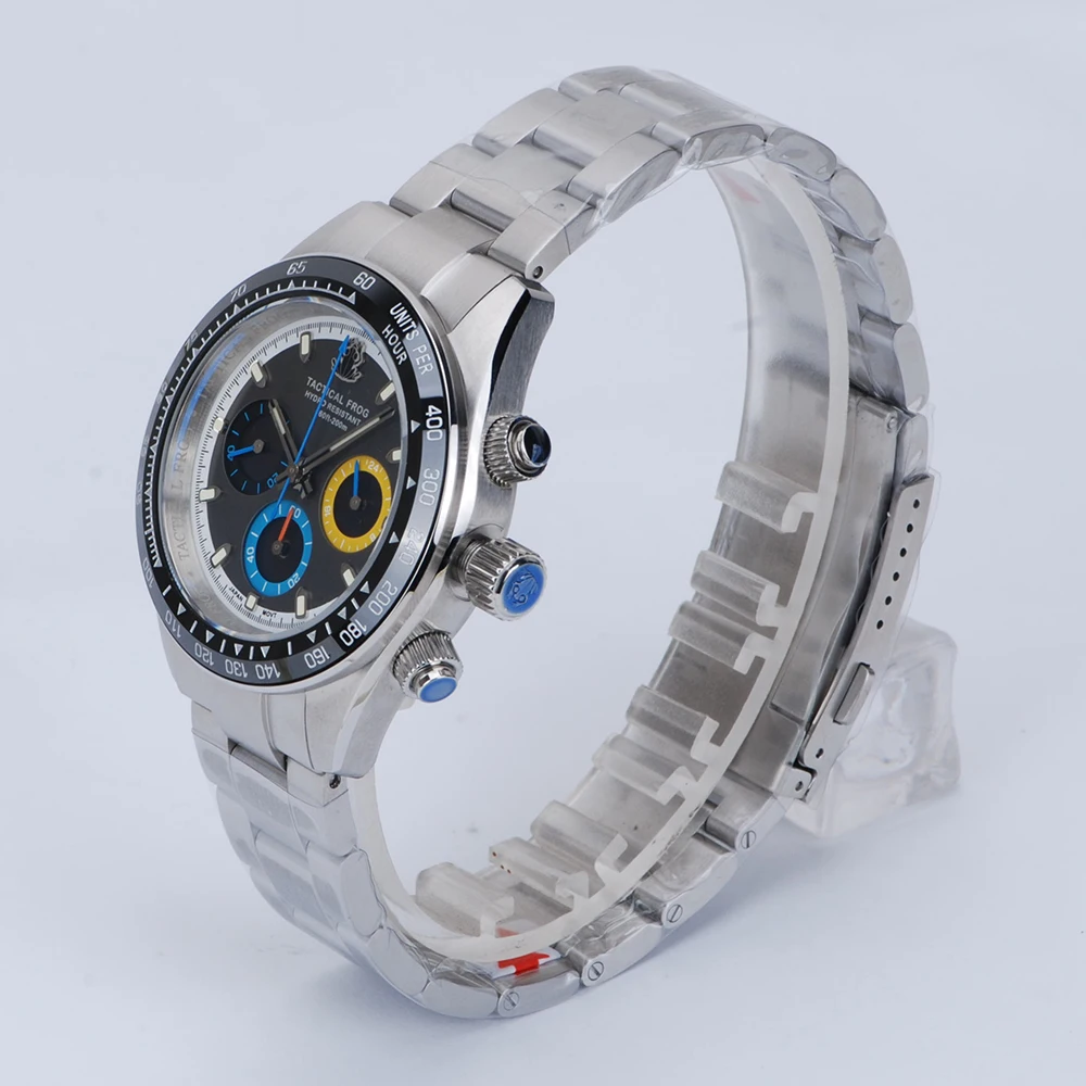 التكتيكية الضفدع الرجال ساعة كرونوغراف ايكو محرك الشمسية العسكرية ساعة اليد 200 متر مقاوم للماء C3 مضيئة الياقوت الصلب حزام VS75B #4