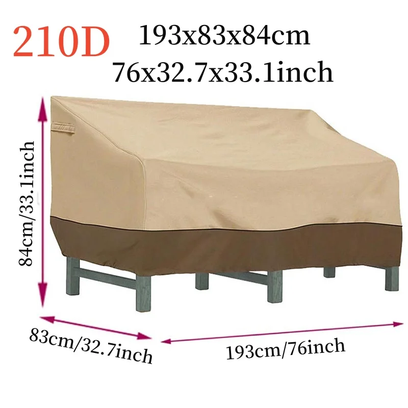 New 210D Outdoor Sofa Chair Cover,With Handle,Garden Waterproof Wind-Proof Anti-UV Against Dust Rain Snow Protection Chair Cover