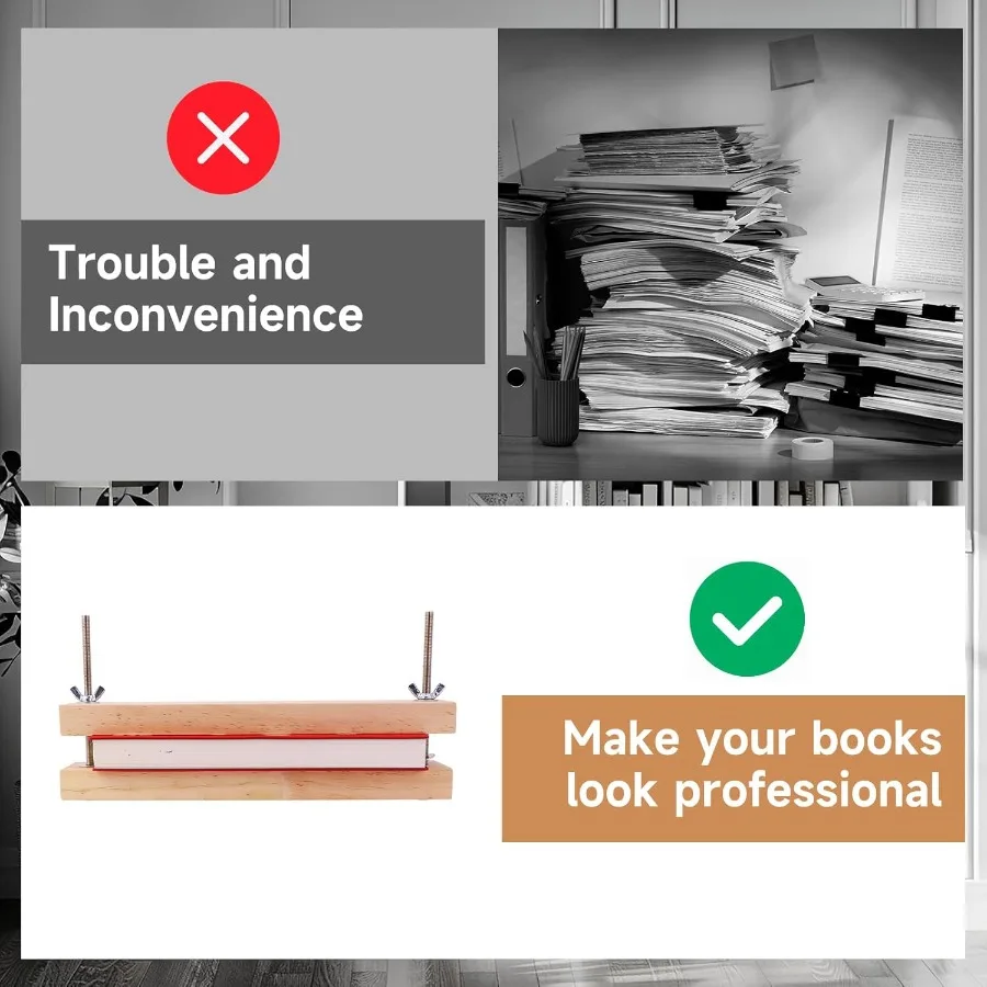 ماكينة تجليد الكتب الخشبية 9.8x1.5ih أداة تجليد الكتب الكبيرة Ih ماكينة ضغط الورق المسطحة ماكينة الحشو للمنزل والمكتب والمدرسة DIY #4