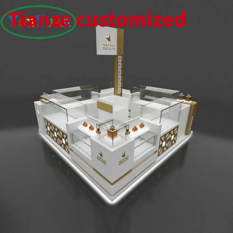 (Customized) wall perfume kiosk luxury beauty showcase shop furniture supply cosmetic glass display counters Mall