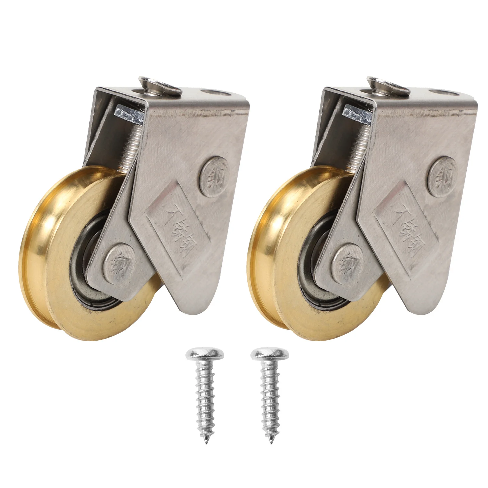 

2pcs Bearing Copper Wheel Sliding Door Roller Window Track Heavy Duty Load Smooth Quiet Wide Diameter Durable Rust Resistant