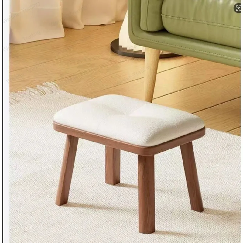 

Solid Wood Low Stool for Home Use - Sturdy Comfortable Modern Simple Sofa Soft Bag Storage Organizer