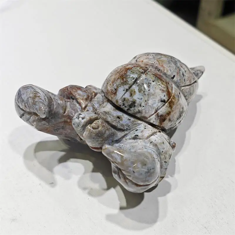 Natural Chrysocolla Hermit Crab Carving Gift Small Healing Crystal Gemstone Carved Sculpture Collection 1pcs