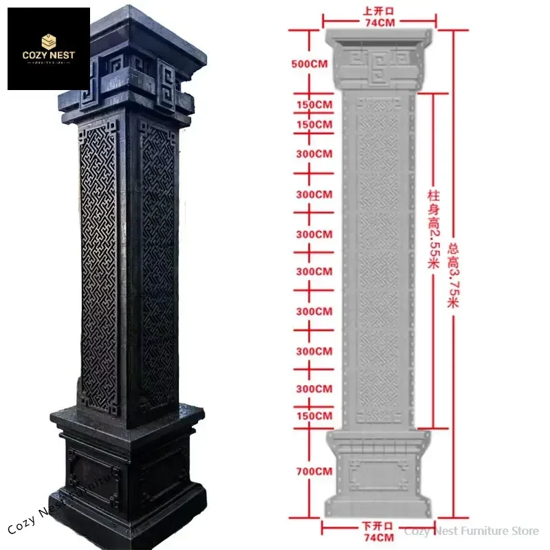 Roman column mold Thickened building formwork Full set of square columns European modeling cement column model Gate square shape