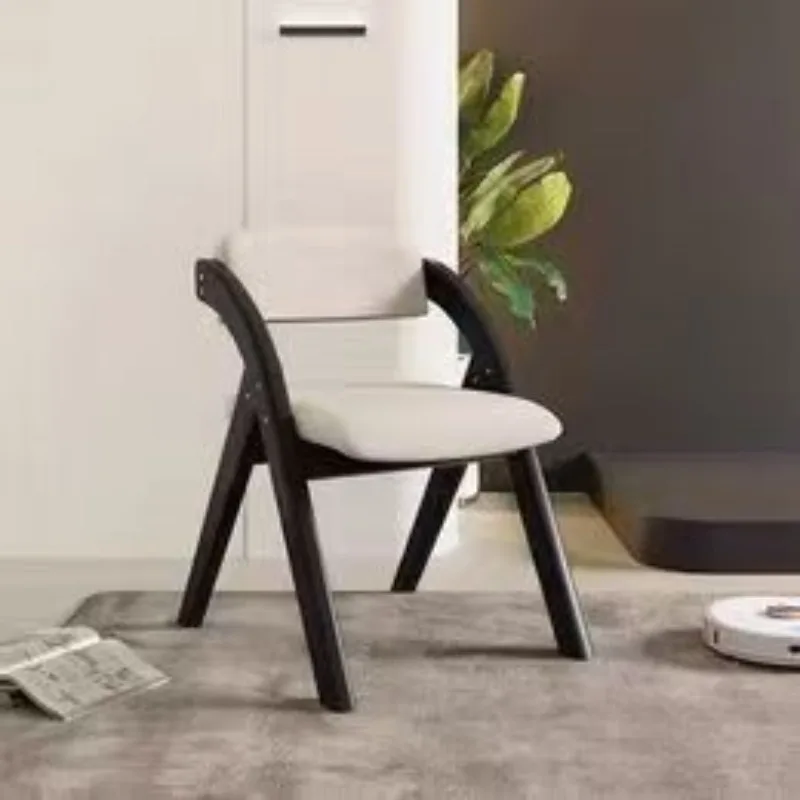 Folding wooden chair bold and thickened backrest dining  light home office multi-functional folding chair