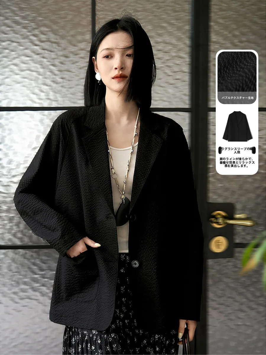 

Элегантная коллекция Bubble Cotton: Миланская ночная мода с текстурой! Женский укороченный жакет с отложным воротником, новый стиль