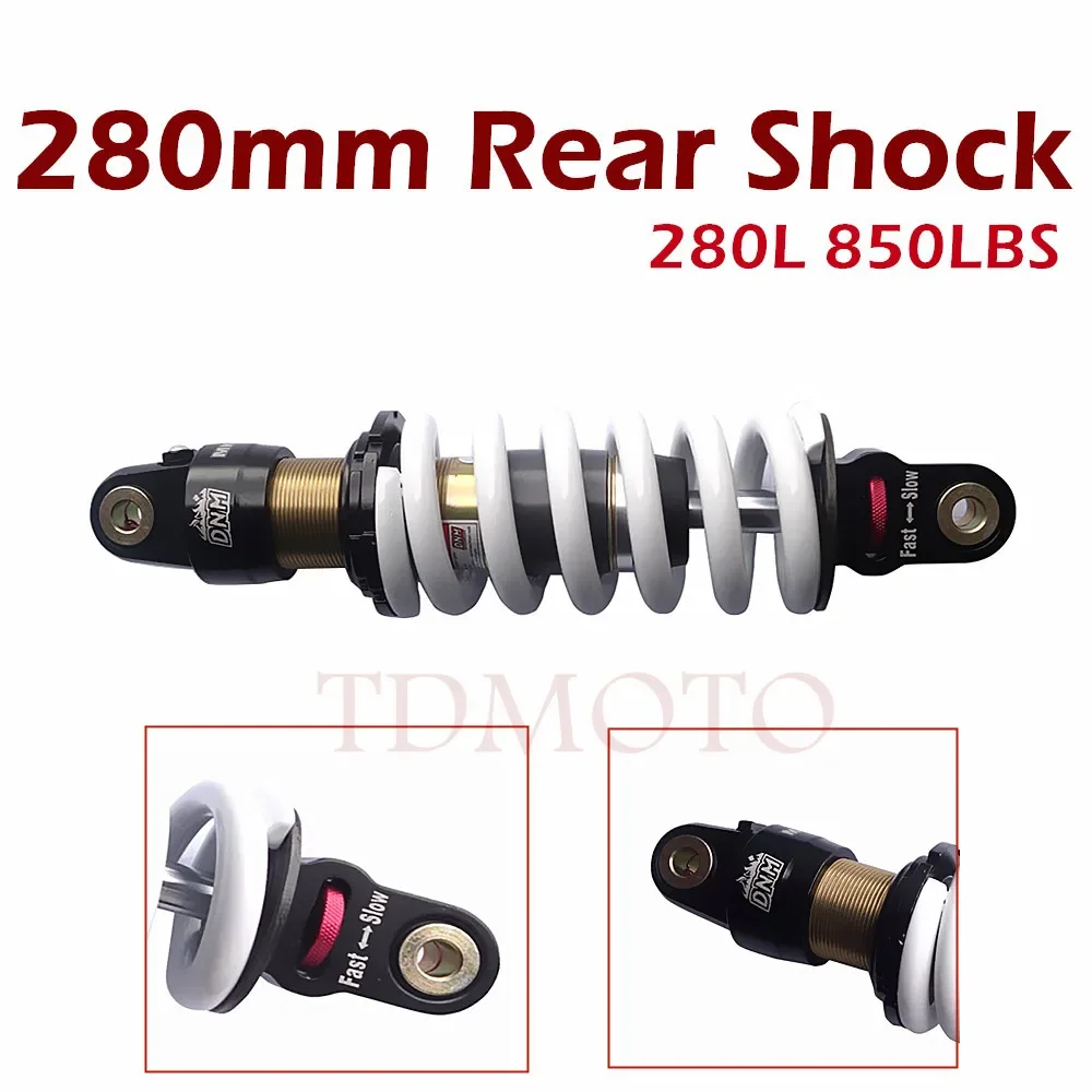 

TDPEO Motorcycle 850LBS DNM 280mm 11" Rear Shock Absorber mtb for Pit Dirt Trail Bike ATV Quad Apollo Shock Relief Protection